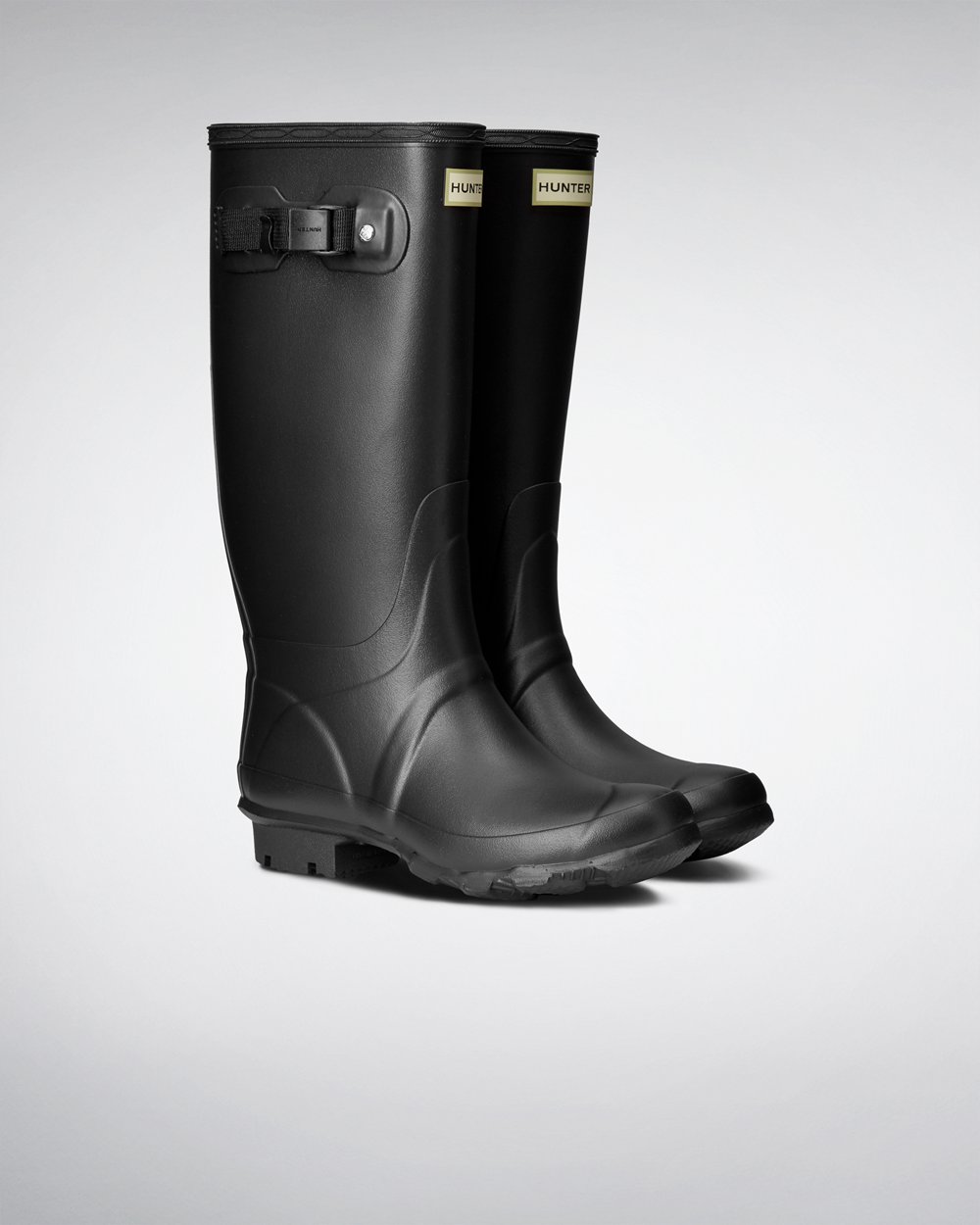 Hunter Huntress Leg Wide Fit Rain Boots - Online Sale Womens Black - QPRFXA102